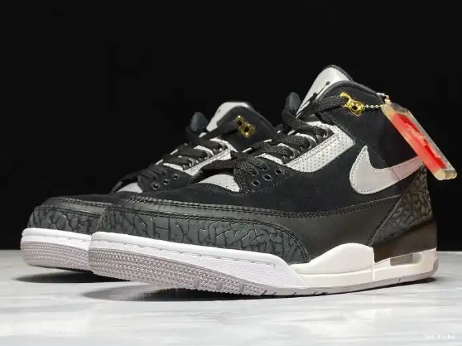 1st Kicks Jordan 3 Air CK4348-007 Black Grey Tinker Cement 0623